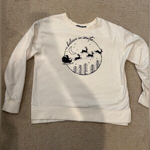 Fifth Sun Ivory Holiday Graphic Crewneck